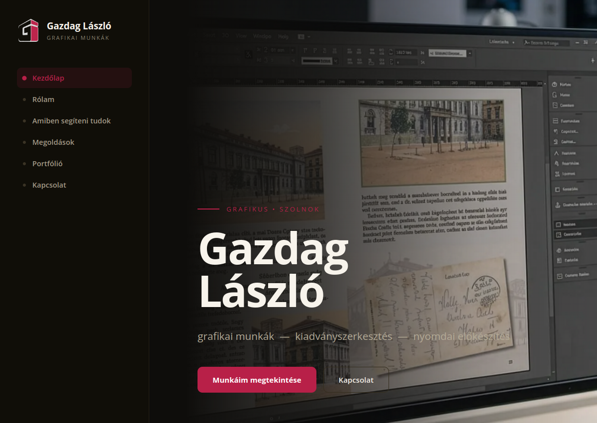 Gazdag László grafikus portfólió weboldalának linkje