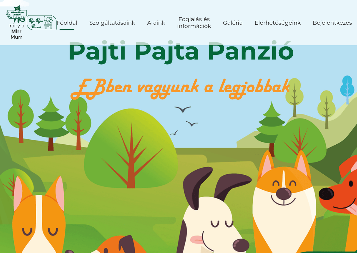 Pajti Pajta Panzió weboldalának linkje
