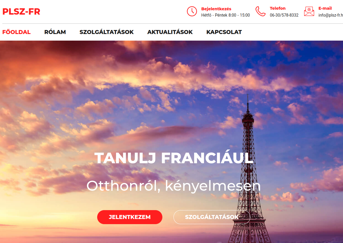 PLSZ-FR francia magánóra weboldalának linkje