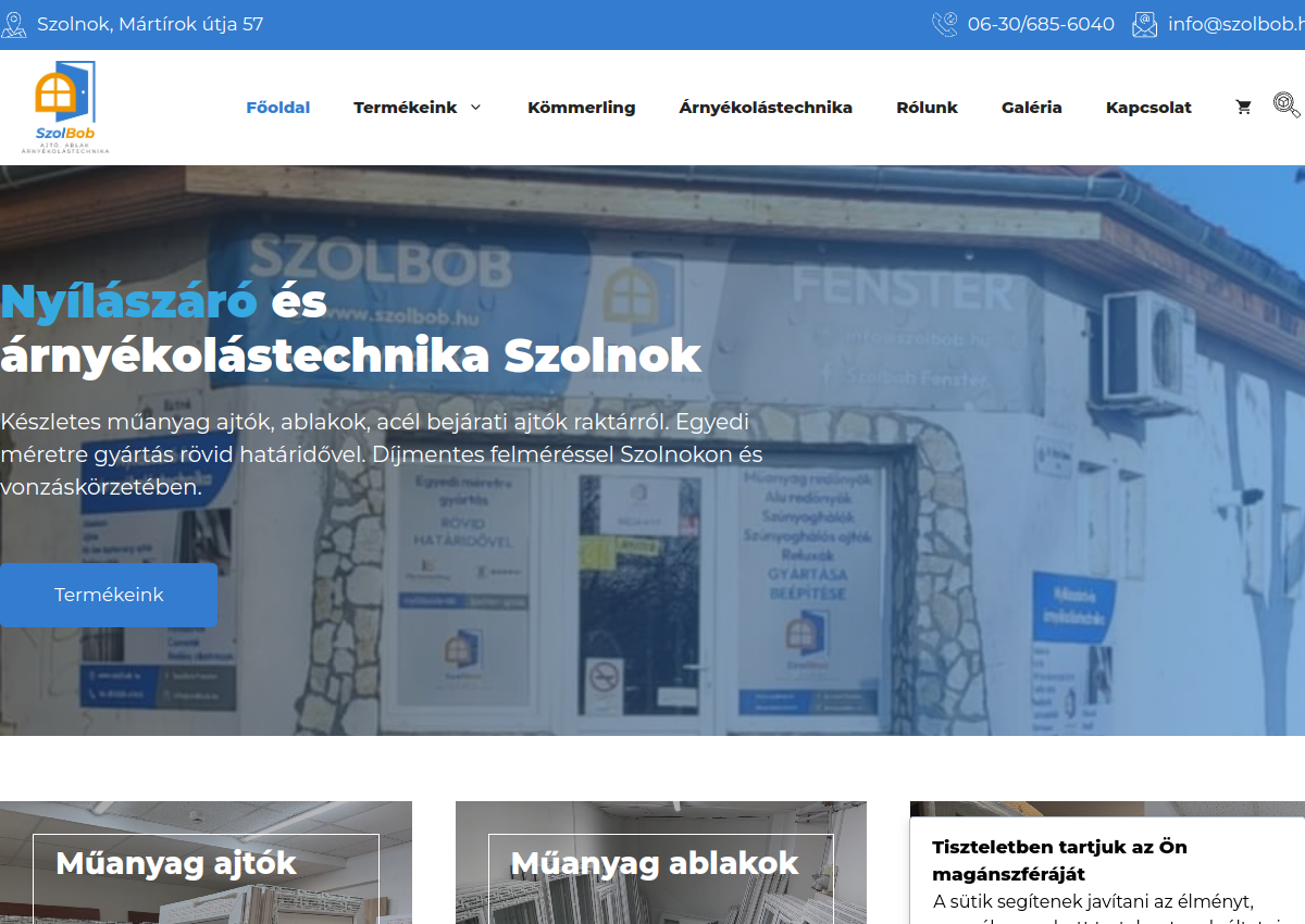 Szolbob Fenster weboldalának linkje